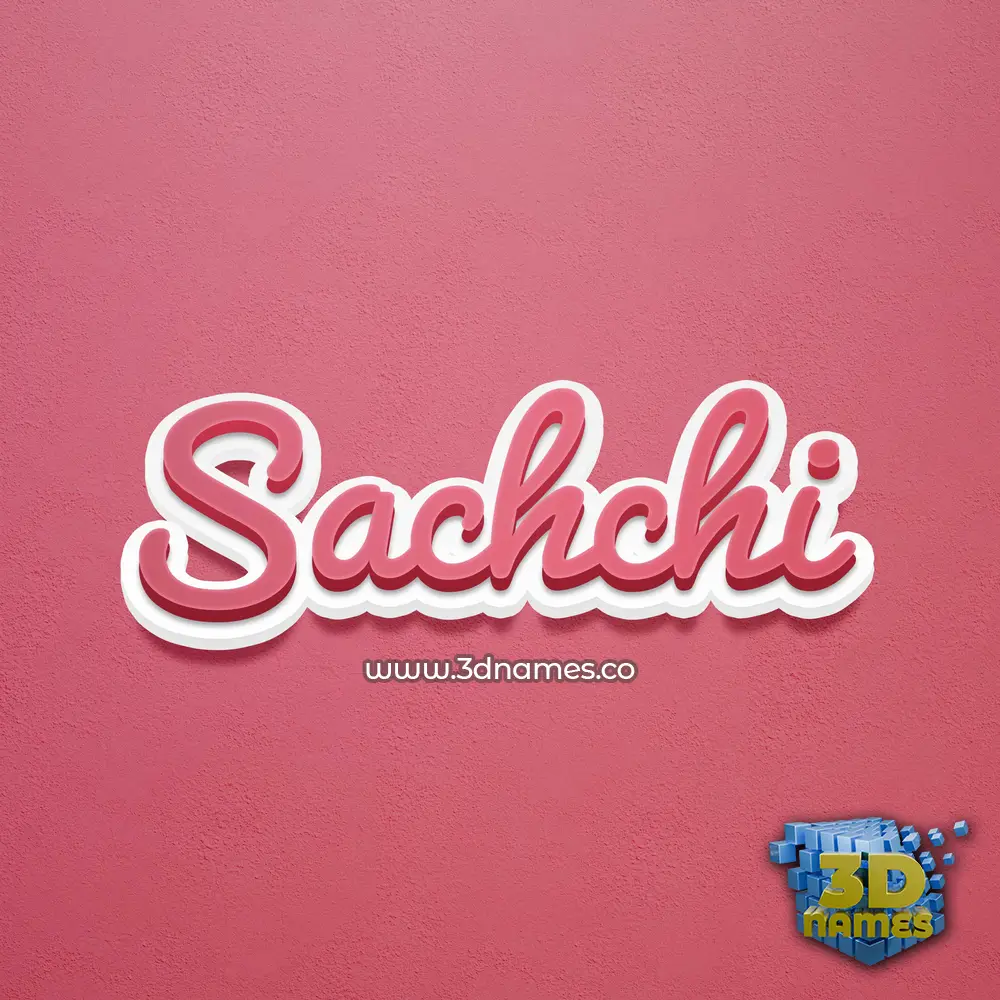 sachchi in Red Scribble style - 3D name wallpaper