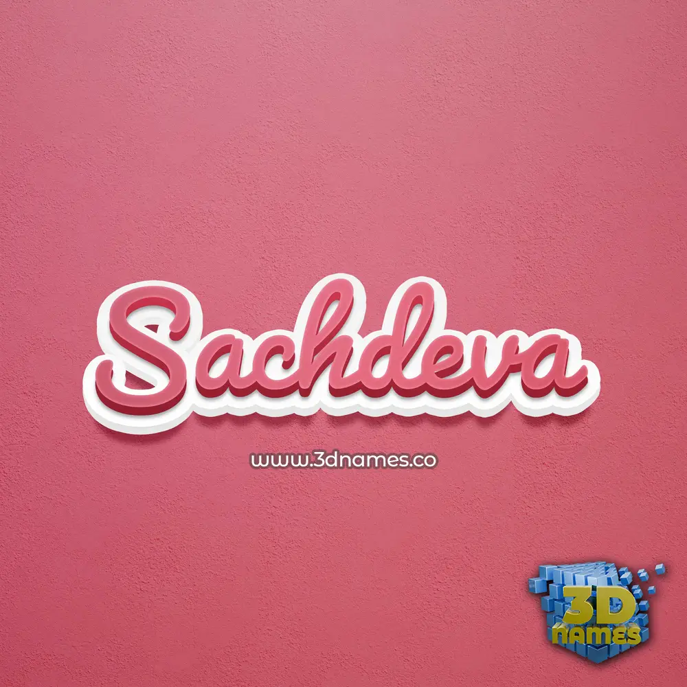sachdeva in Red Scribble style - 3D name wallpaper