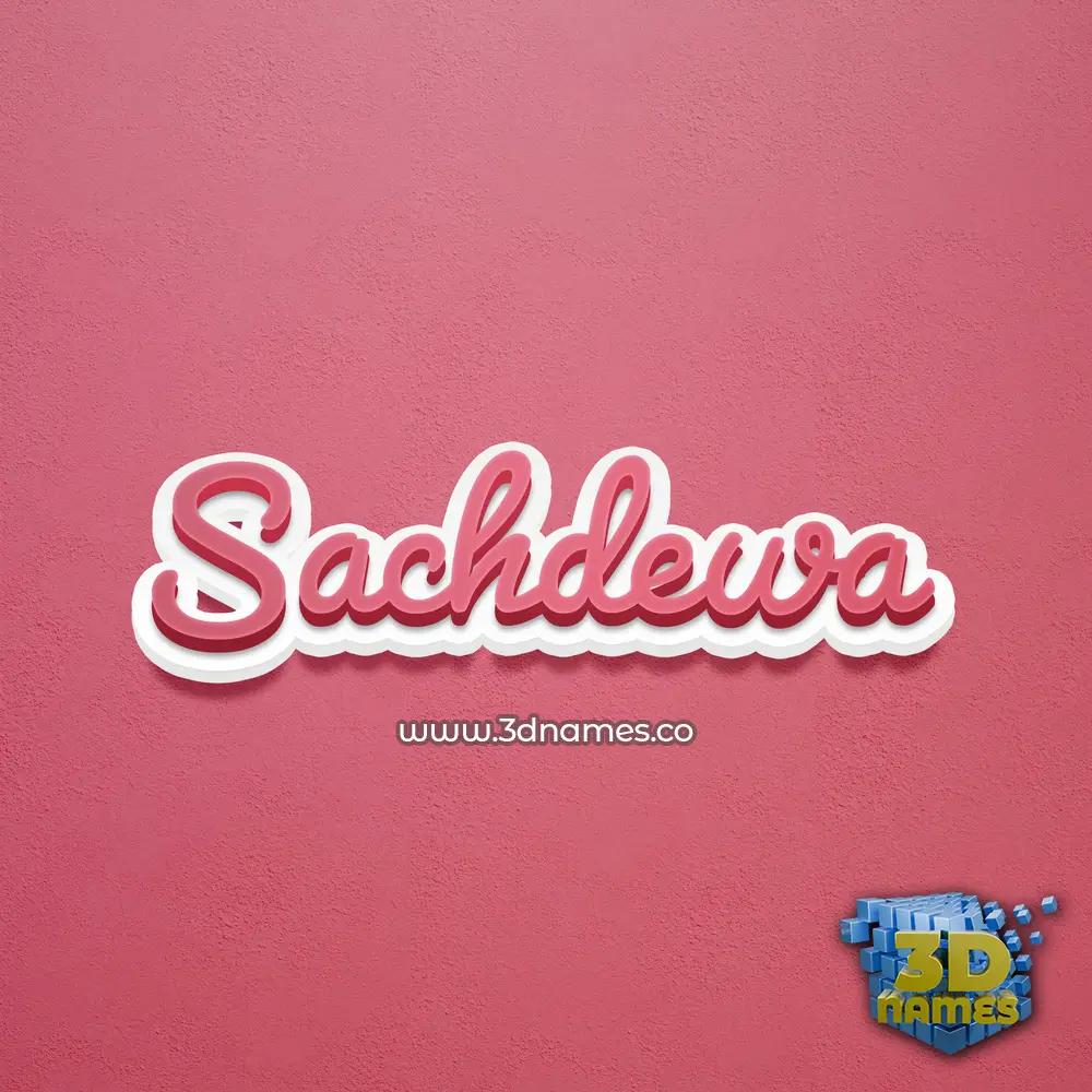 sachdewa in Red Scribble style - 3D name wallpaper