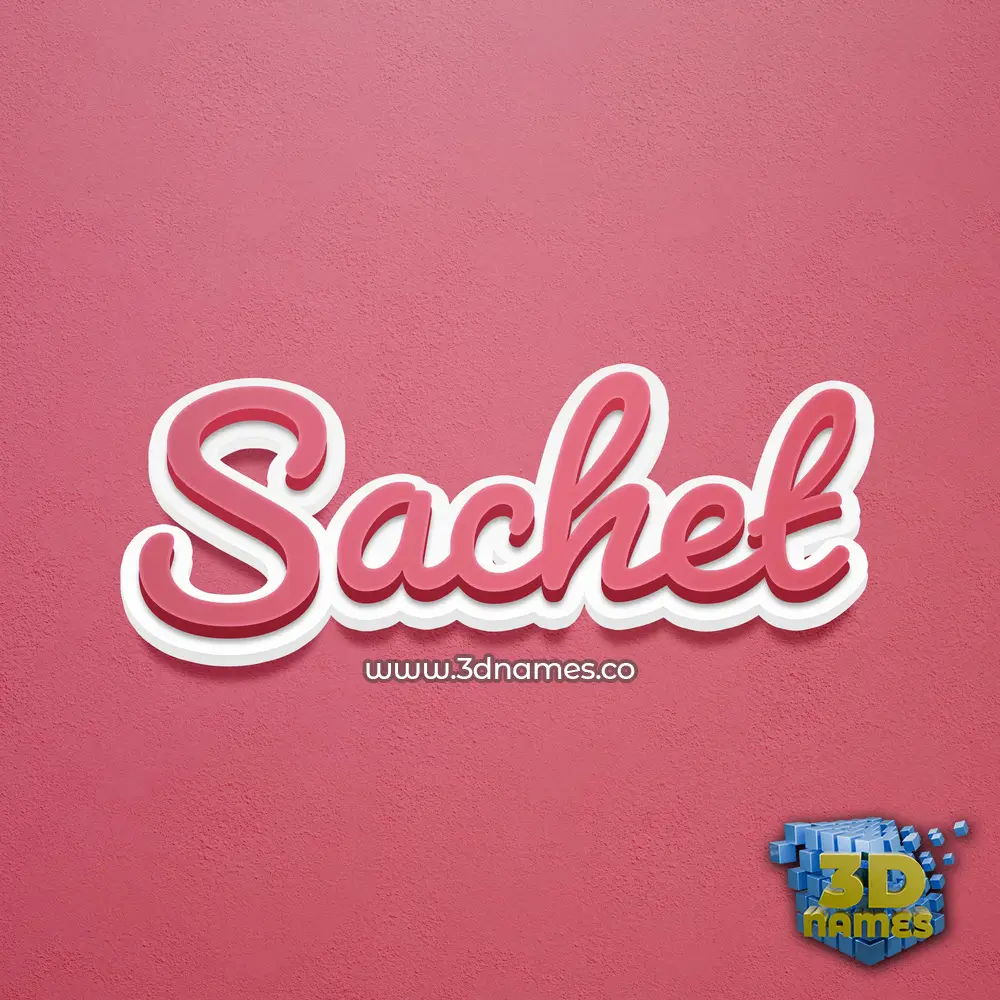 sachet in Red Scribble style - 3D name wallpaper