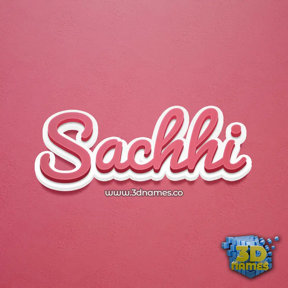 sachhi in Red Scribble style - 3D name wallpaper