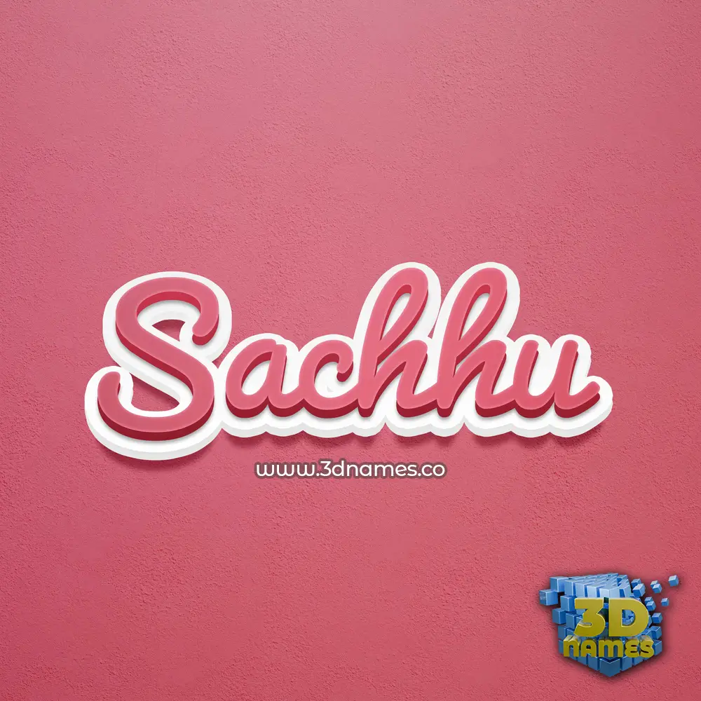 sachhu in Red Scribble style - 3D name wallpaper