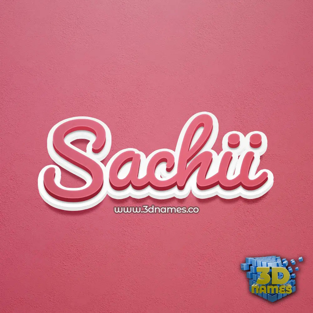 sachii in Red Scribble style - 3D name wallpaper
