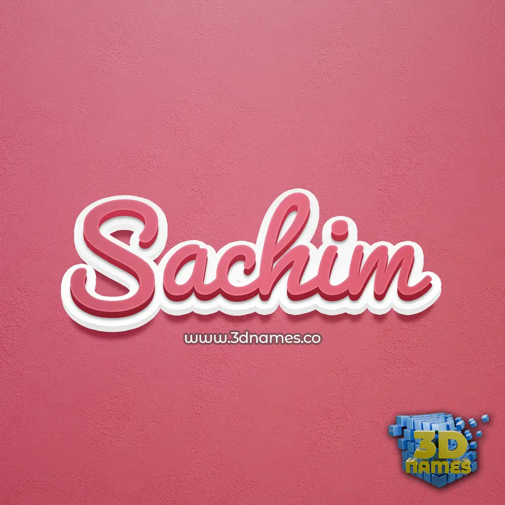 sachim in Red Scribble style - 3D name wallpaper