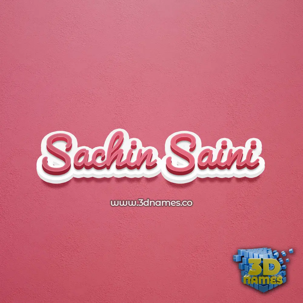sachin saini in Red Scribble style - 3D name wallpaper