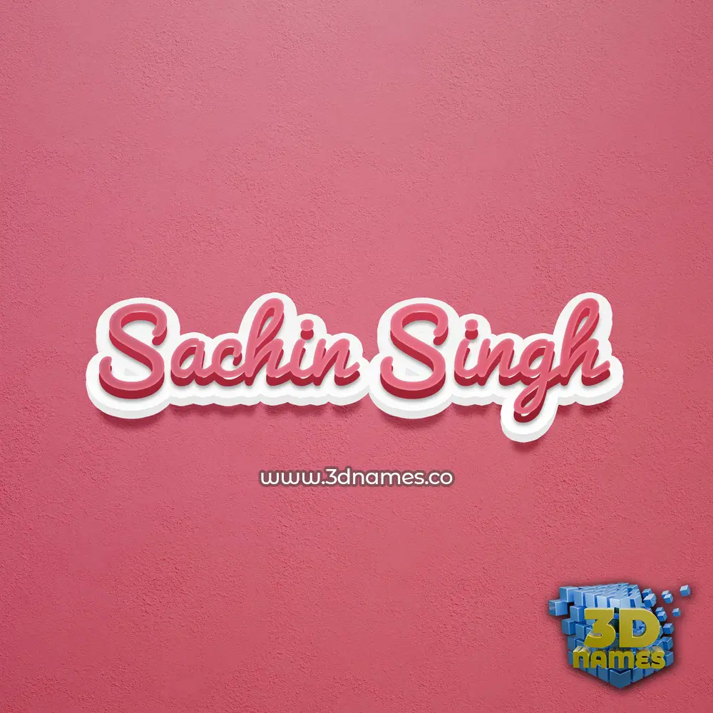 sachin singh in Red Scribble style - 3D name wallpaper