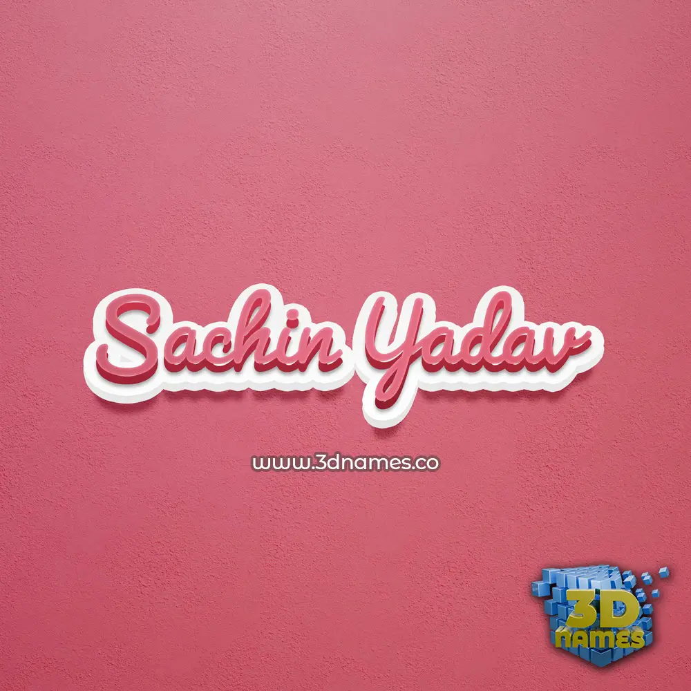 sachin yadav in Red Scribble style - 3D name wallpaper