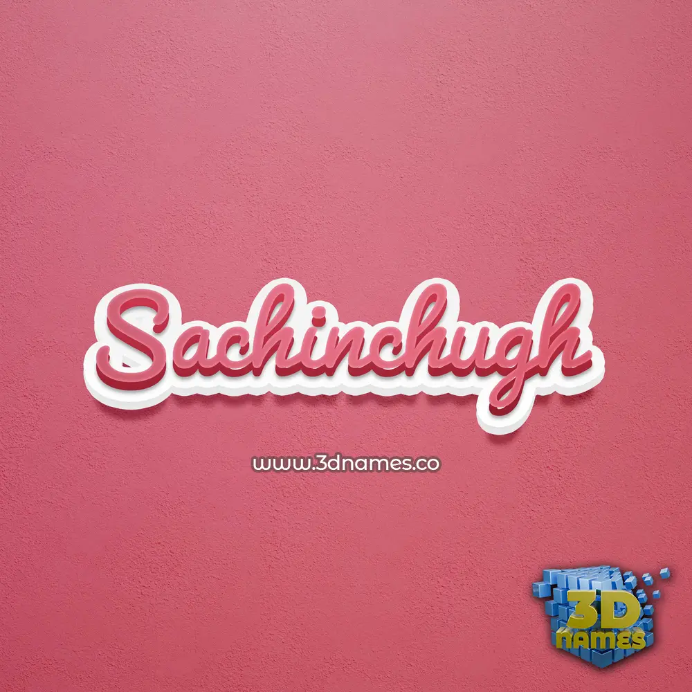 sachinchugh in Red Scribble style - 3D name wallpaper