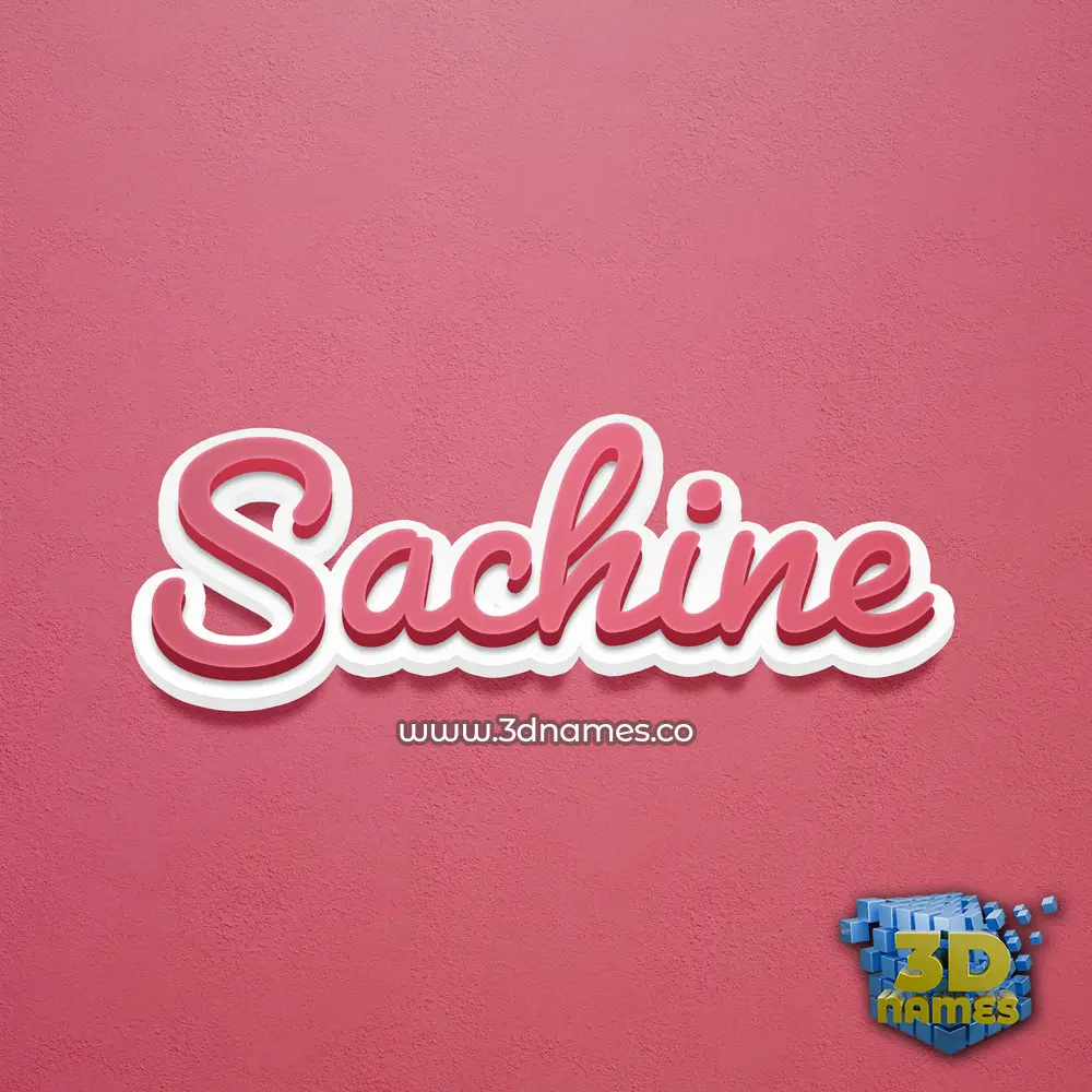 sachine in Red Scribble style - 3D name wallpaper
