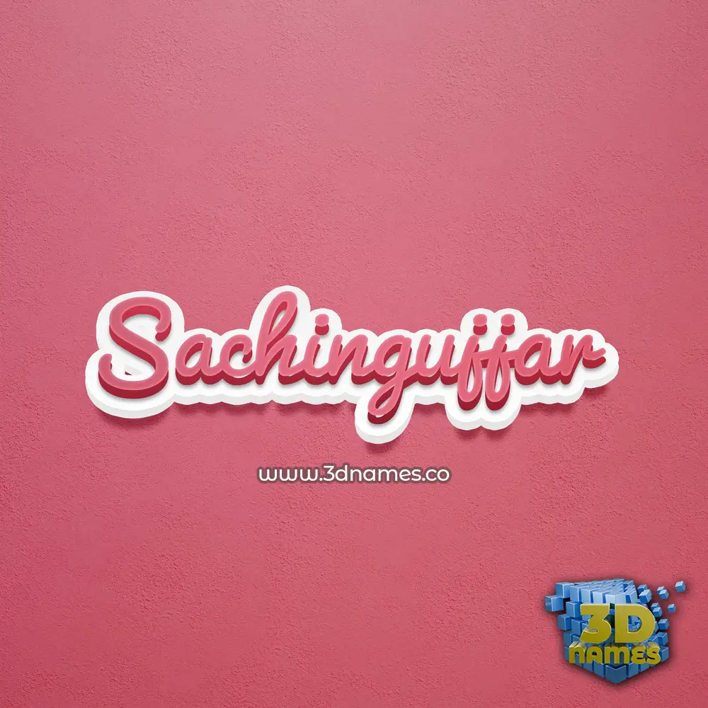 sachingujjar in Red Scribble style - 3D name wallpaper