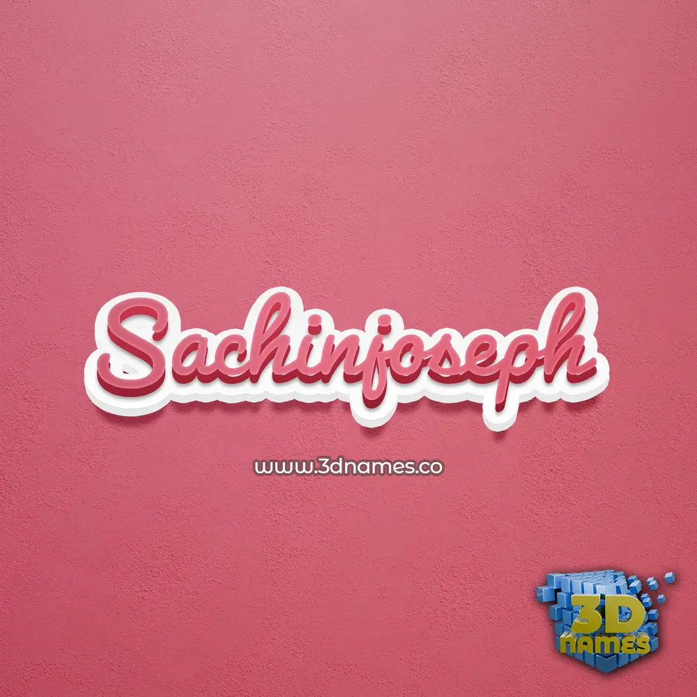 sachinjoseph in Red Scribble style - 3D name wallpaper