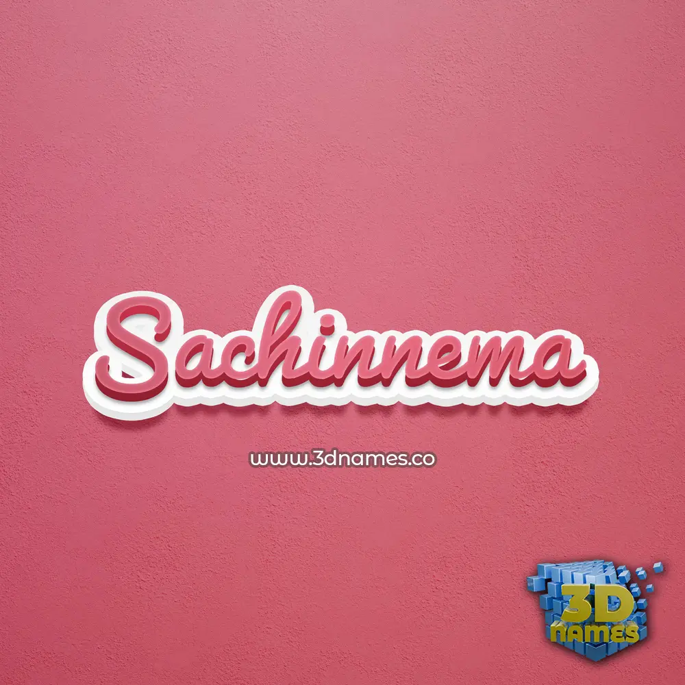 sachinnema in Red Scribble style - 3D name wallpaper