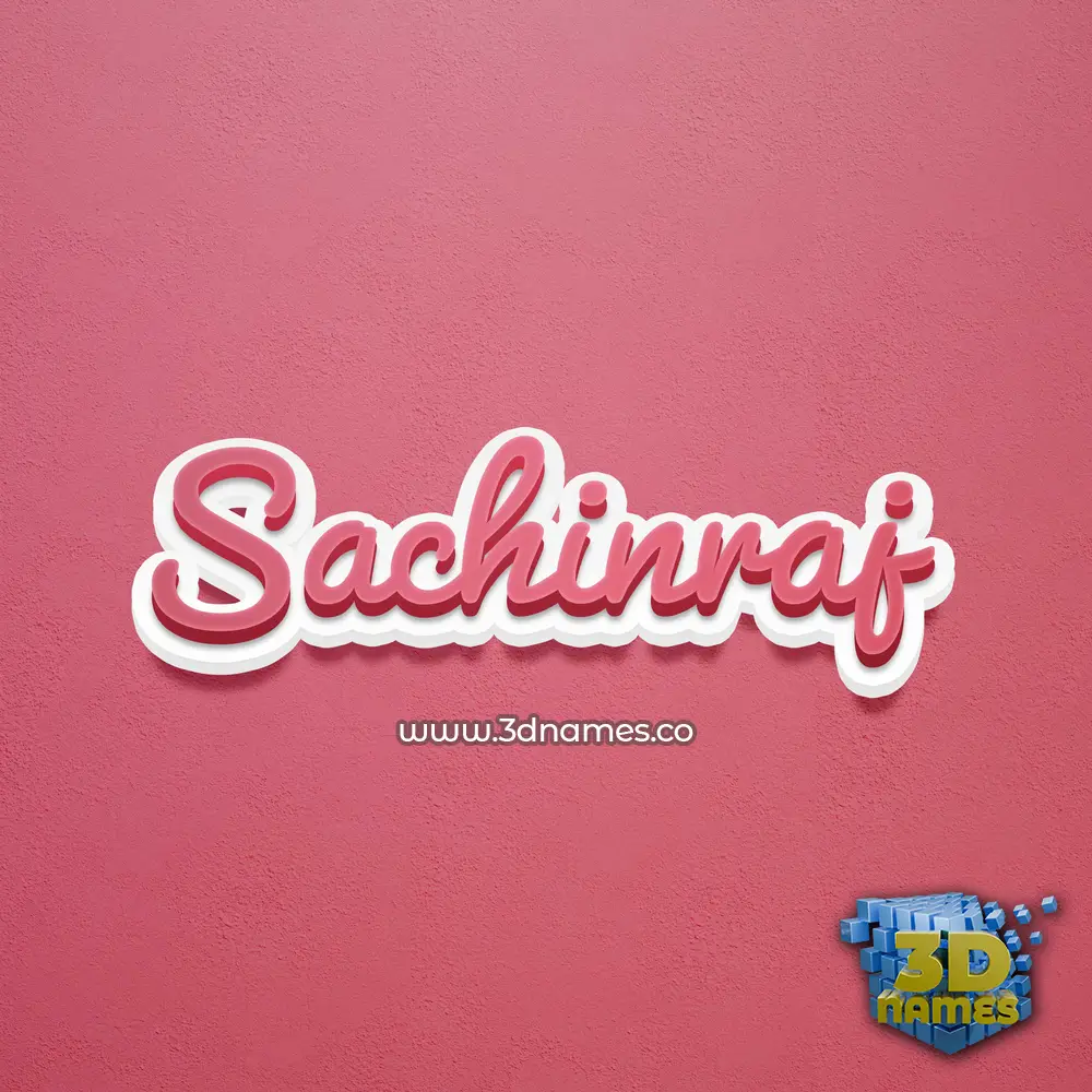 sachinraj in Red Scribble style - 3D name wallpaper