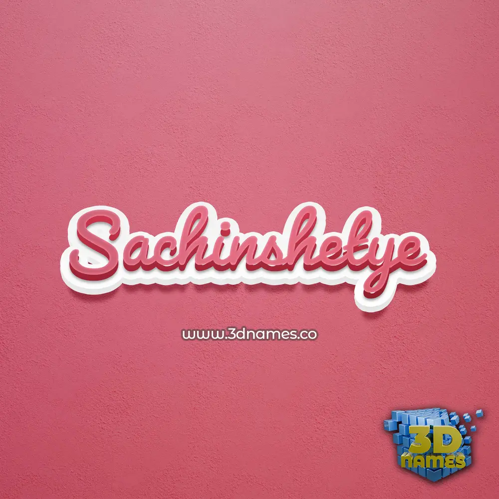 sachinshetye in Red Scribble style - 3D name wallpaper