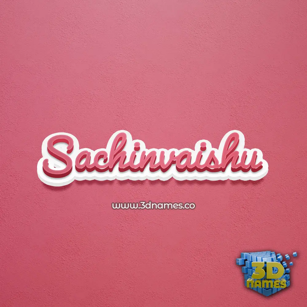 sachinvaishu in Red Scribble style - 3D name wallpaper