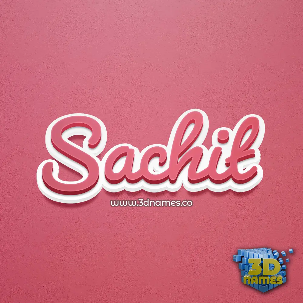 sachit in Red Scribble style - 3D name wallpaper