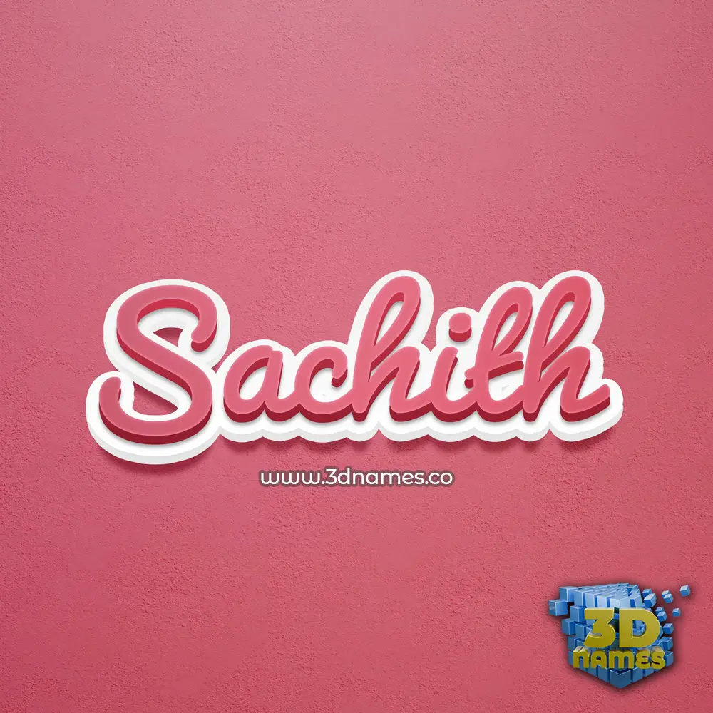 sachith in Red Scribble style - 3D name wallpaper