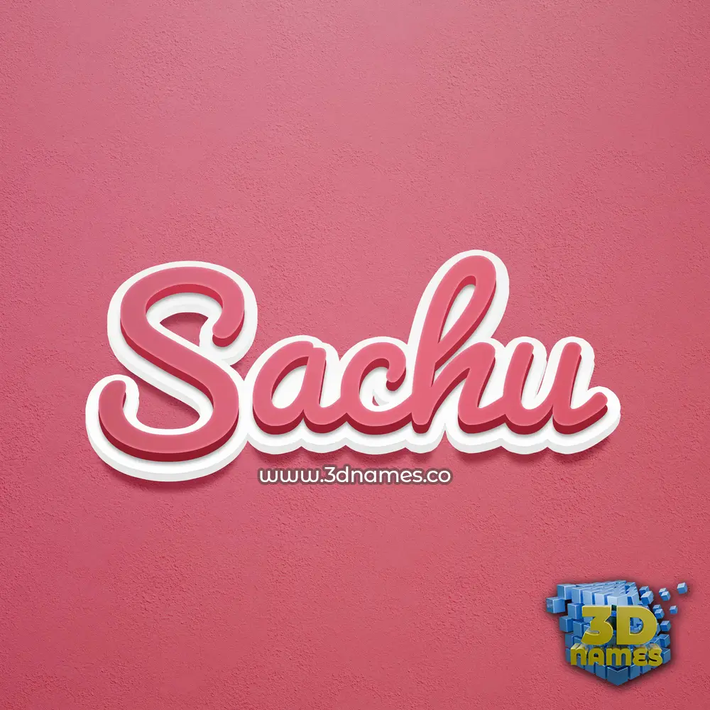 sachu in Red Scribble style - 3D name wallpaper