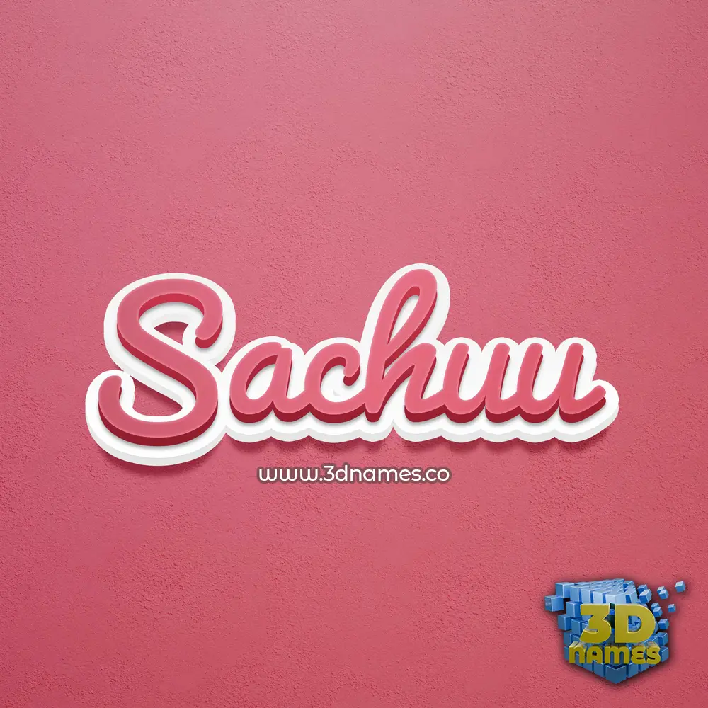 sachuu in Red Scribble style - 3D name wallpaper