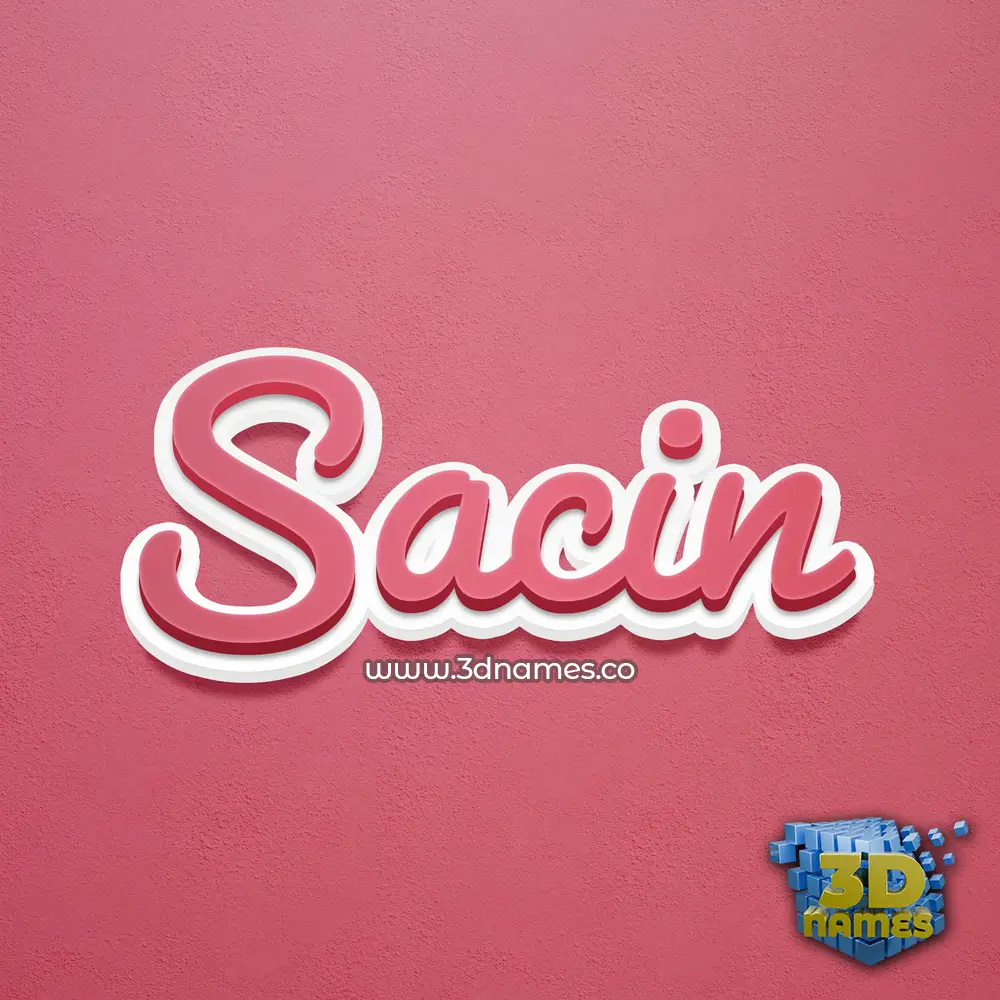 sacin in Red Scribble style - 3D name wallpaper
