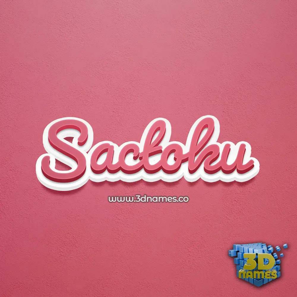 sactoku in Red Scribble style - 3D name wallpaper