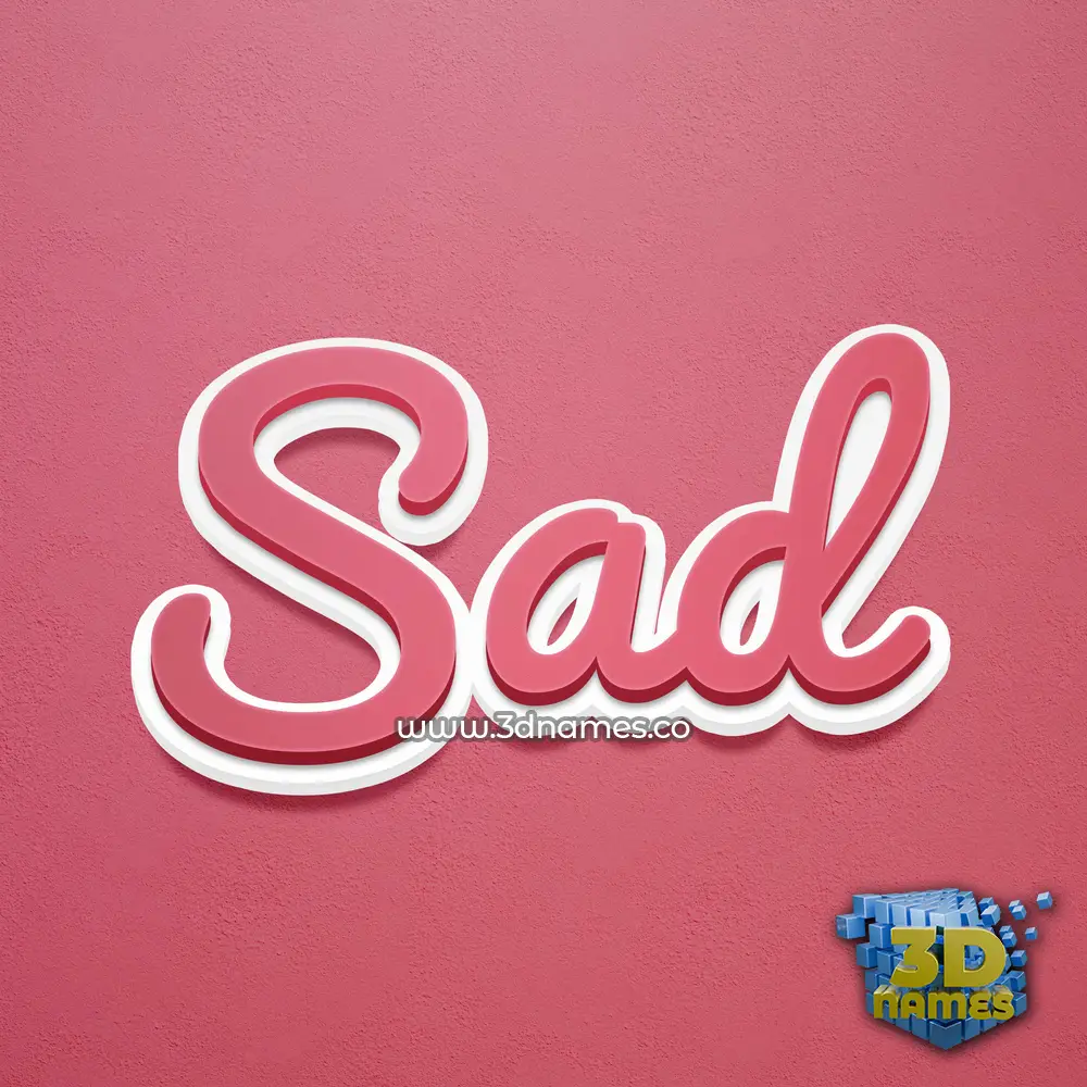 sad in Red Scribble style - 3D name wallpaper