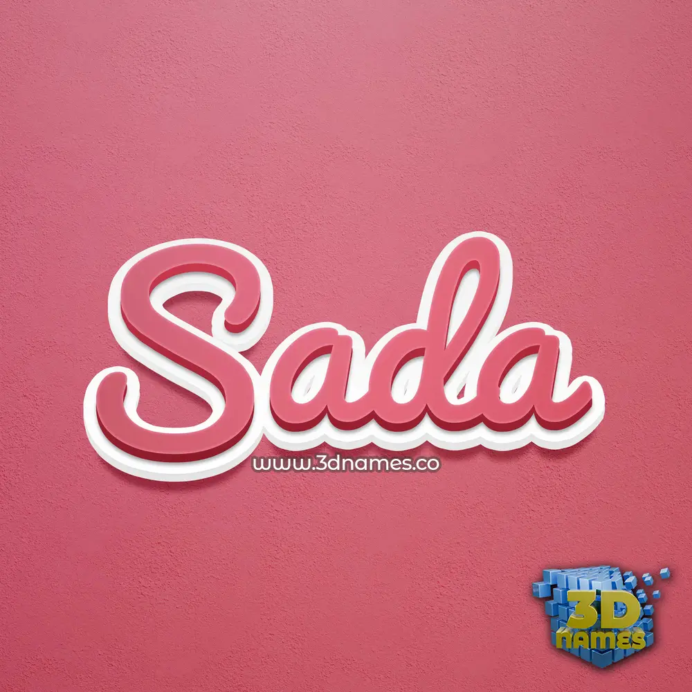 sada in Red Scribble style - 3D name wallpaper