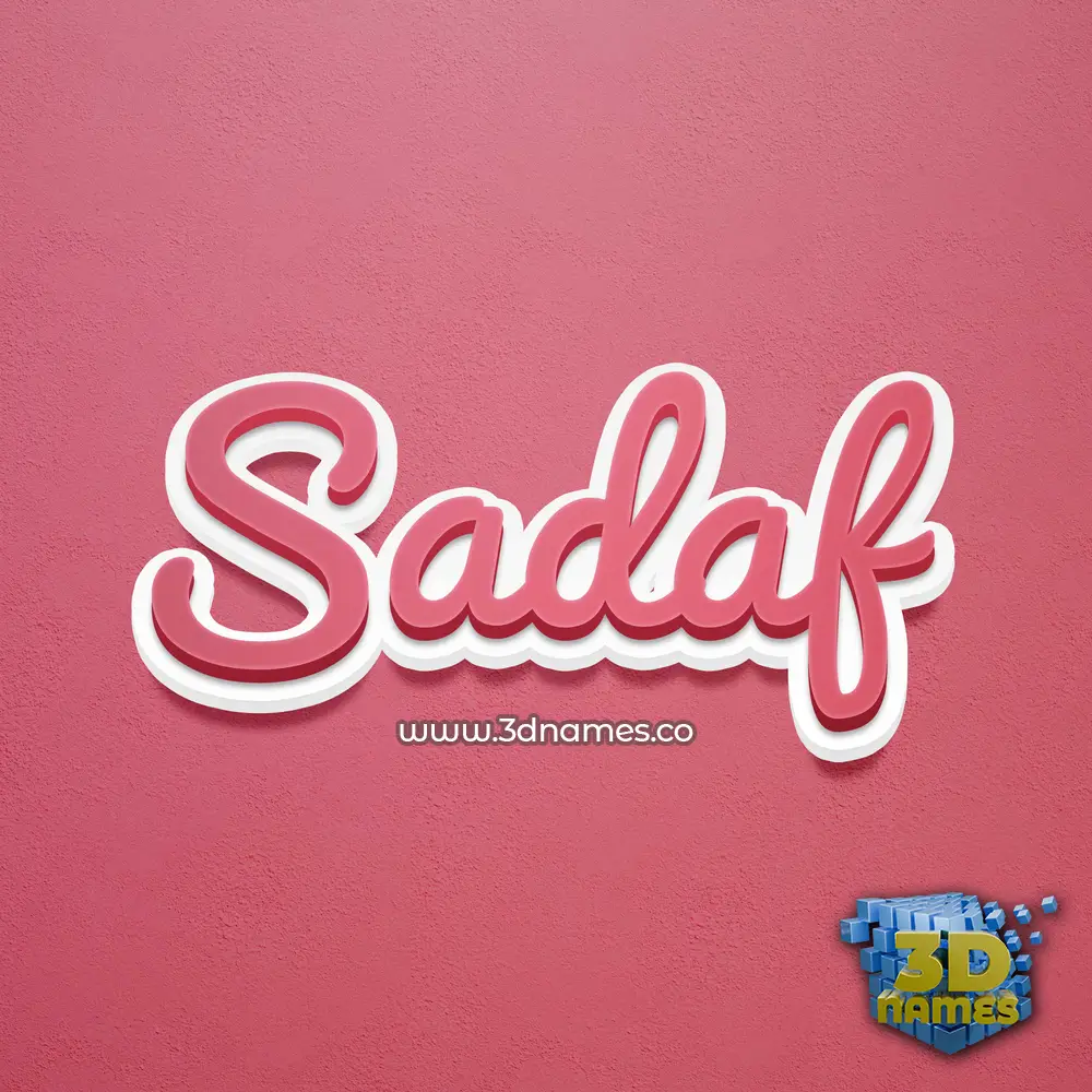 sadaf in Red Scribble style - 3D name wallpaper