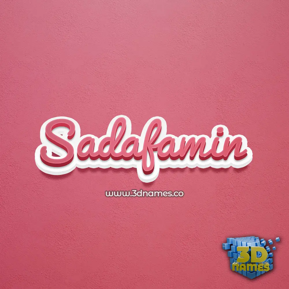 sadafamin in Red Scribble style - 3D name wallpaper