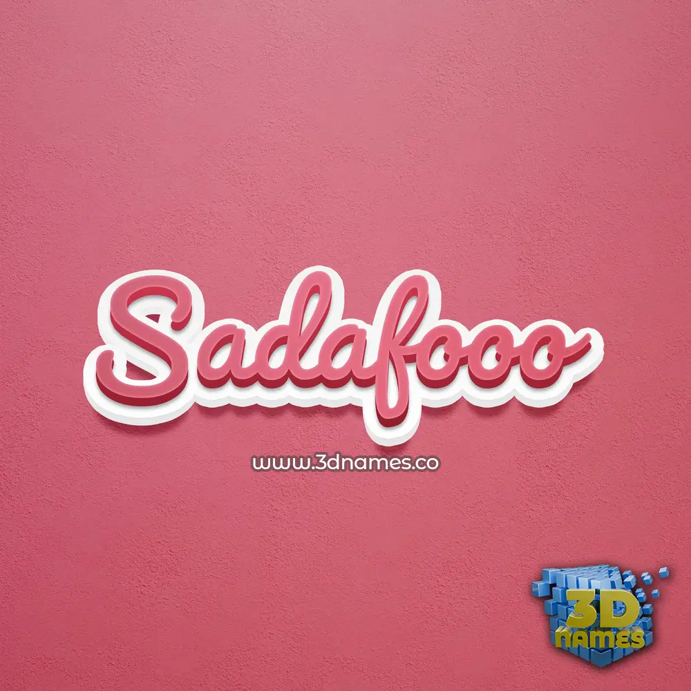 sadafooo in Red Scribble style - 3D name wallpaper