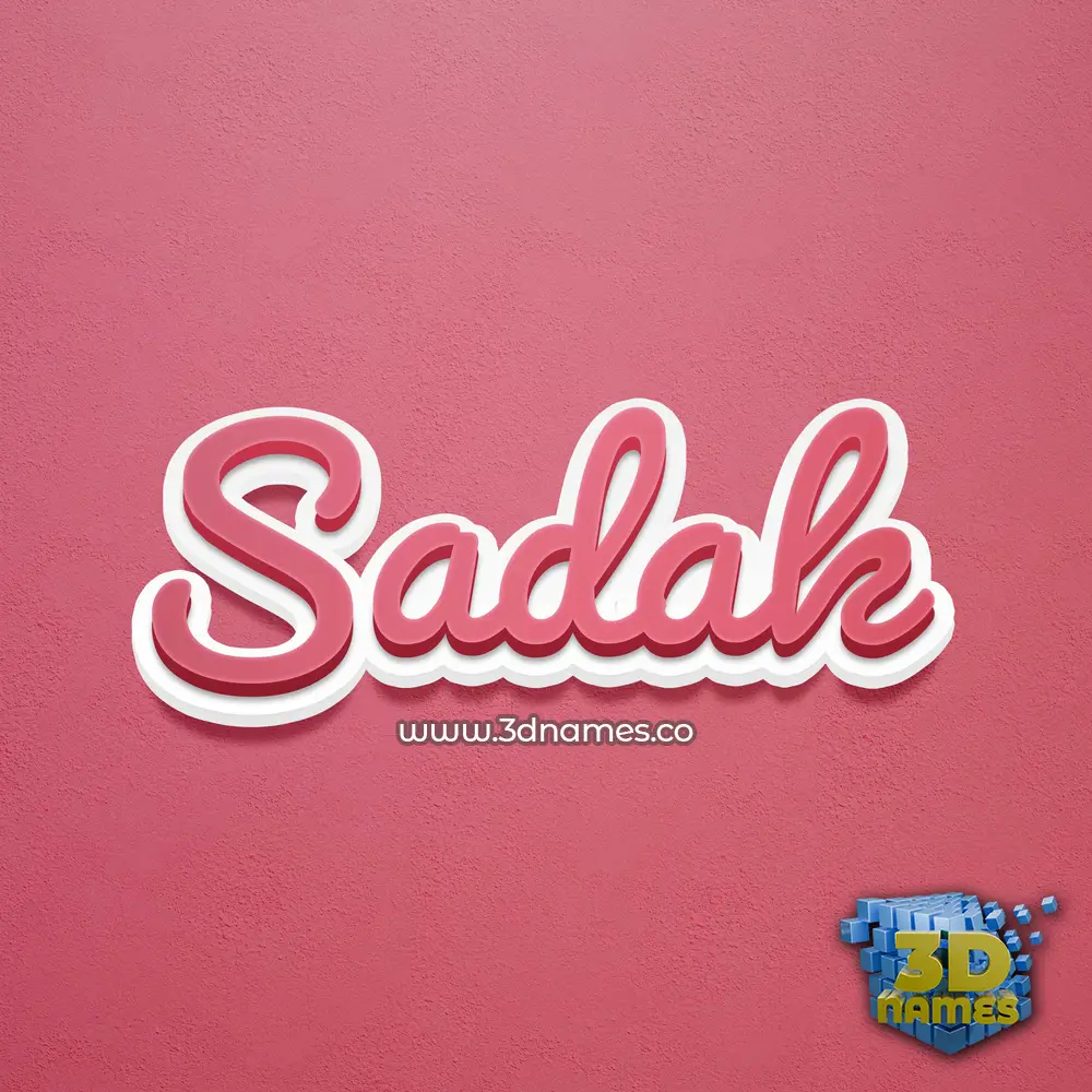 sadak in Red Scribble style - 3D name wallpaper