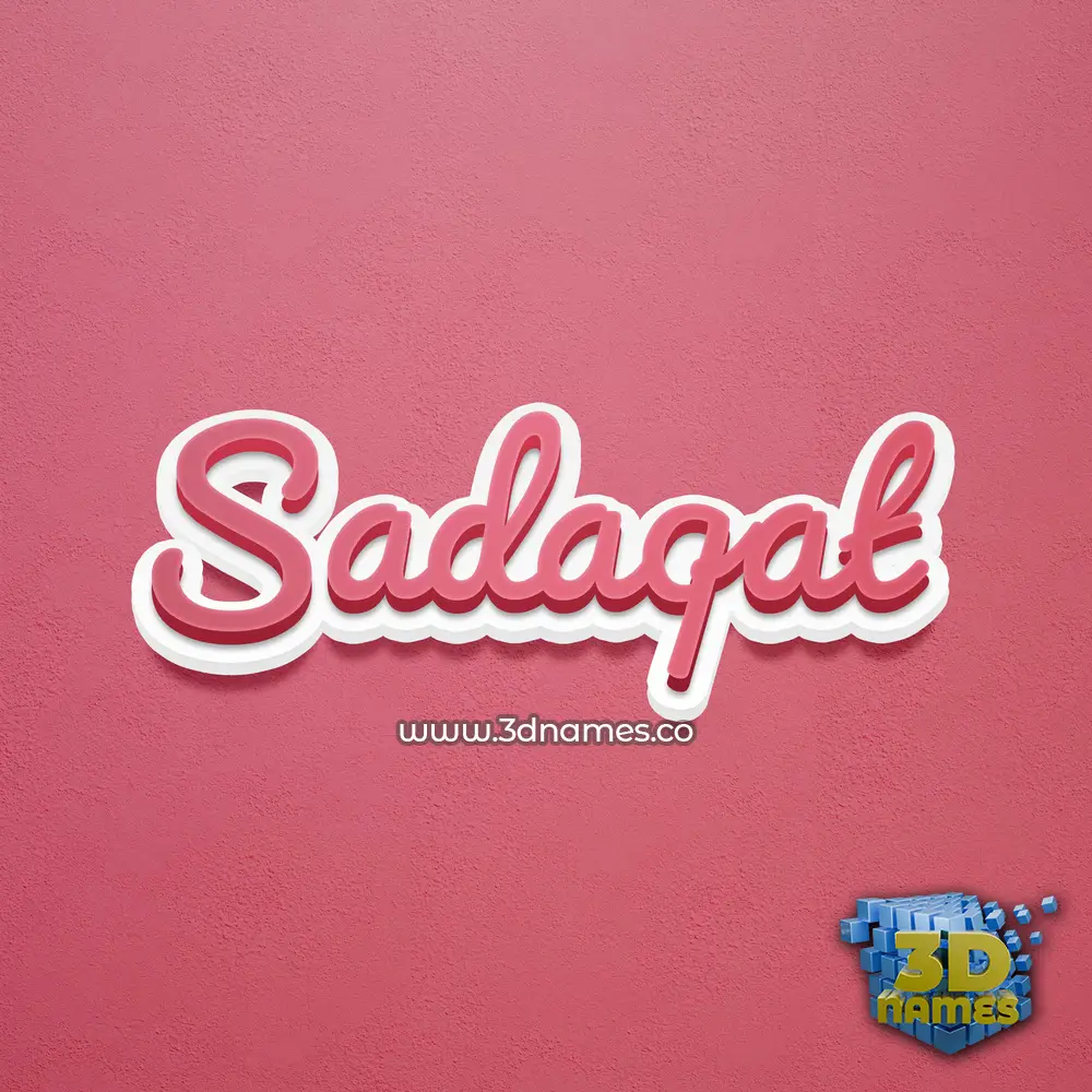 sadaqat in Red Scribble style - 3D name wallpaper