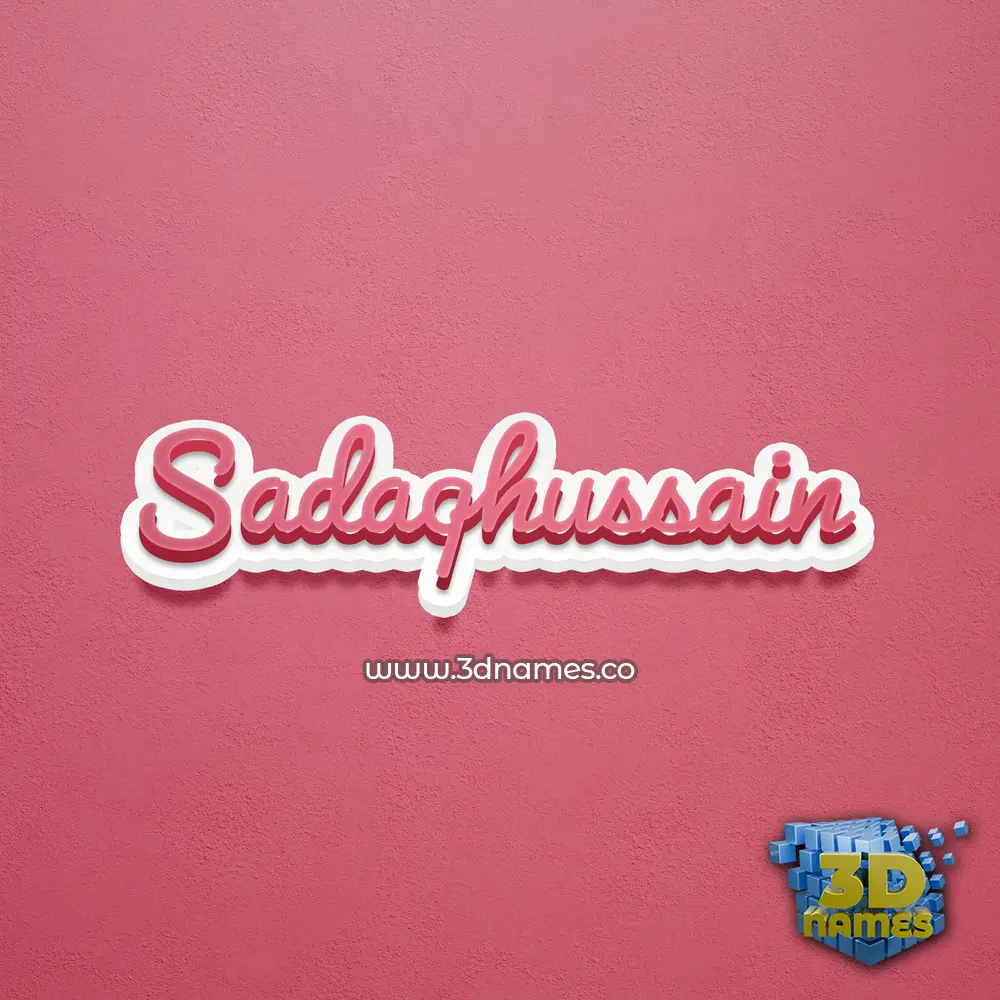sadaqhussain in Red Scribble style - 3D name wallpaper