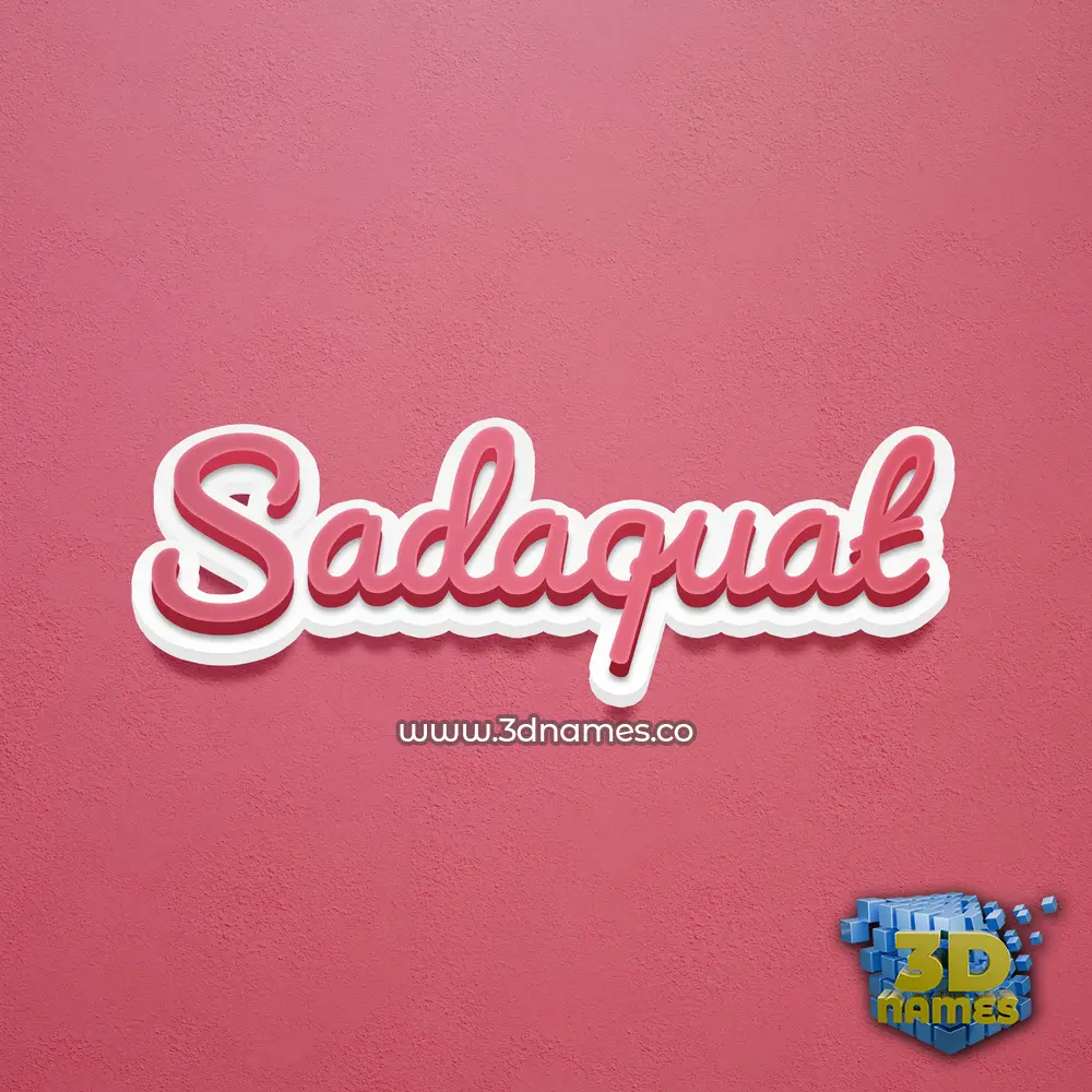 sadaquat in Red Scribble style - 3D name wallpaper