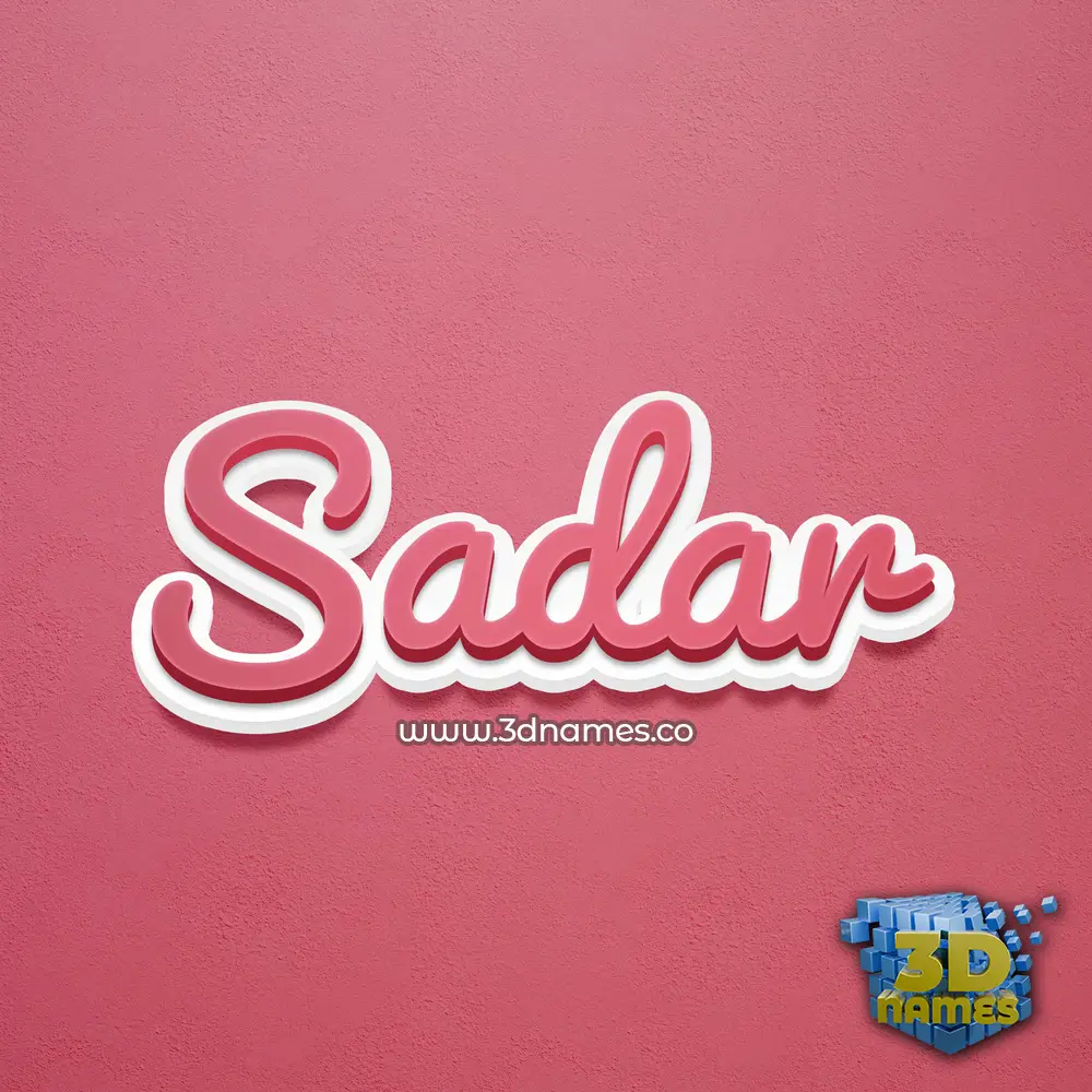 sadar in Red Scribble style - 3D name wallpaper