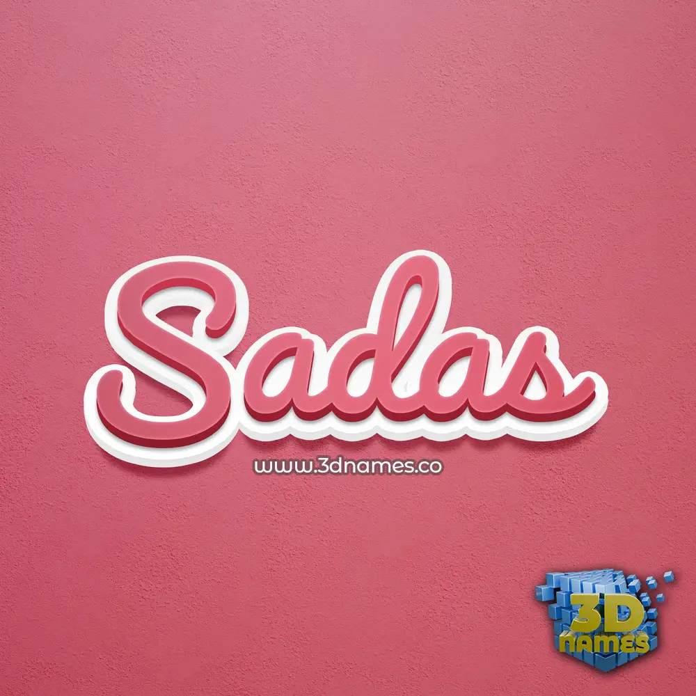 sadas in Red Scribble style - 3D name wallpaper