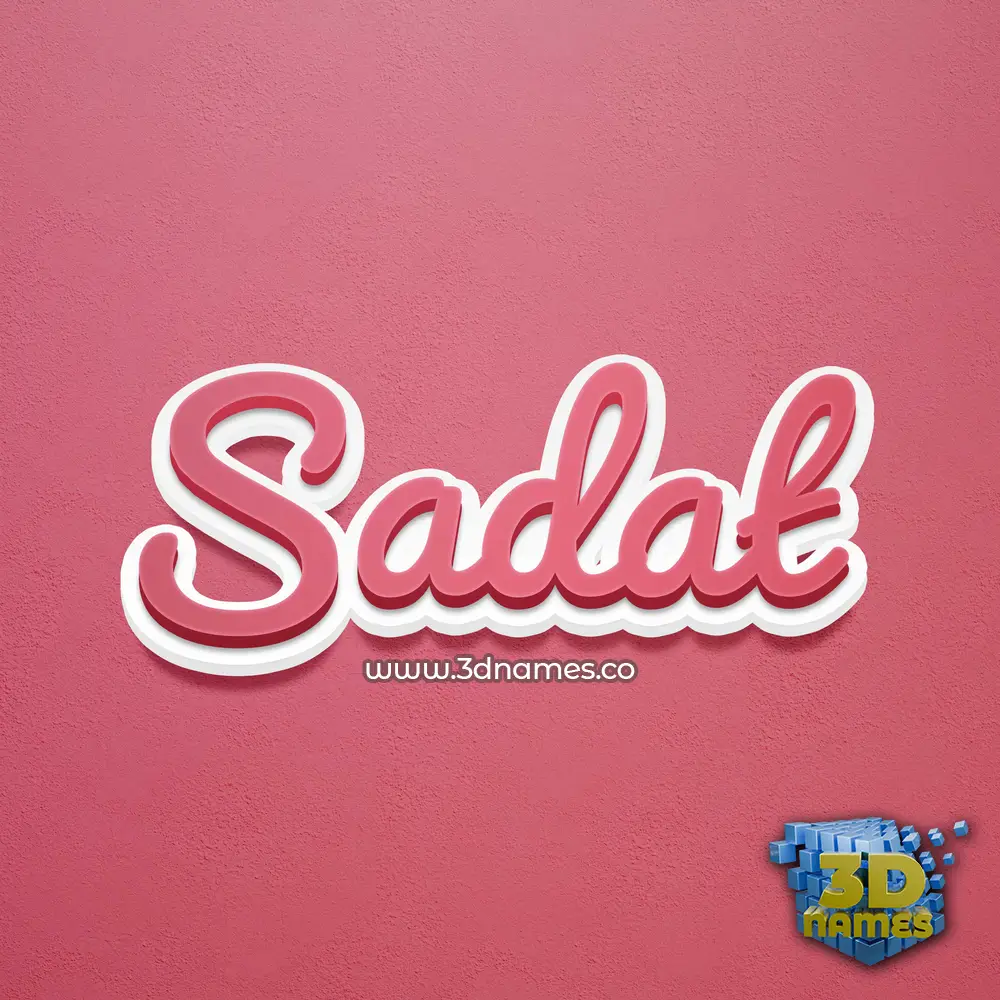 sadat in Red Scribble style - 3D name wallpaper