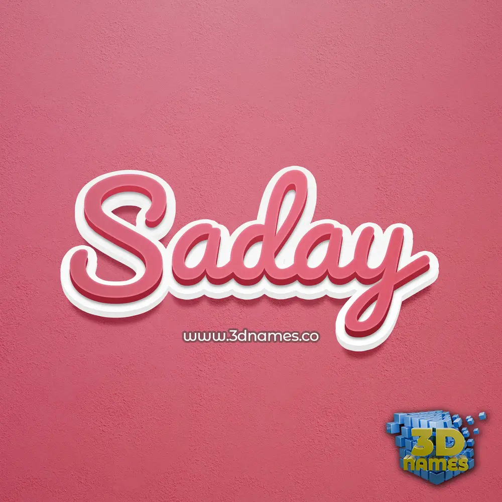 saday in Red Scribble style - 3D name wallpaper