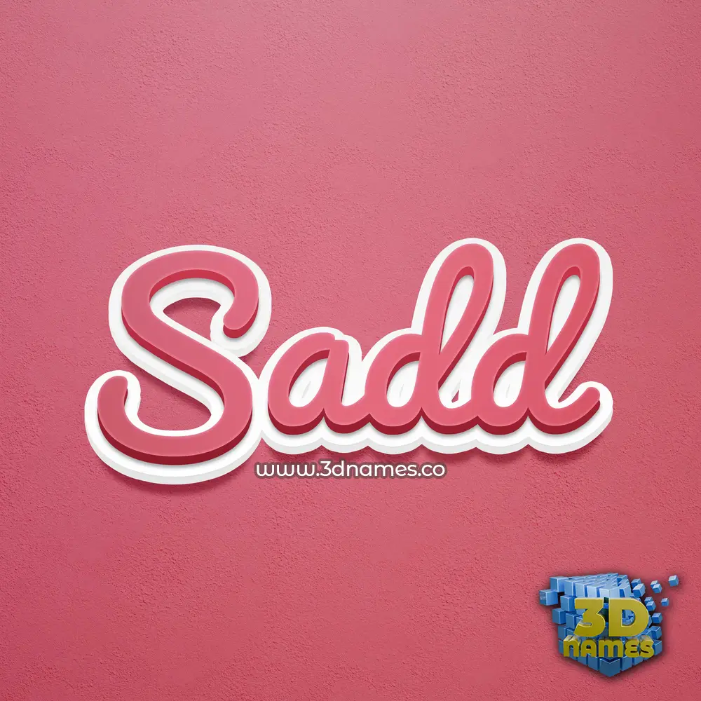 sadd in Red Scribble style - 3D name wallpaper