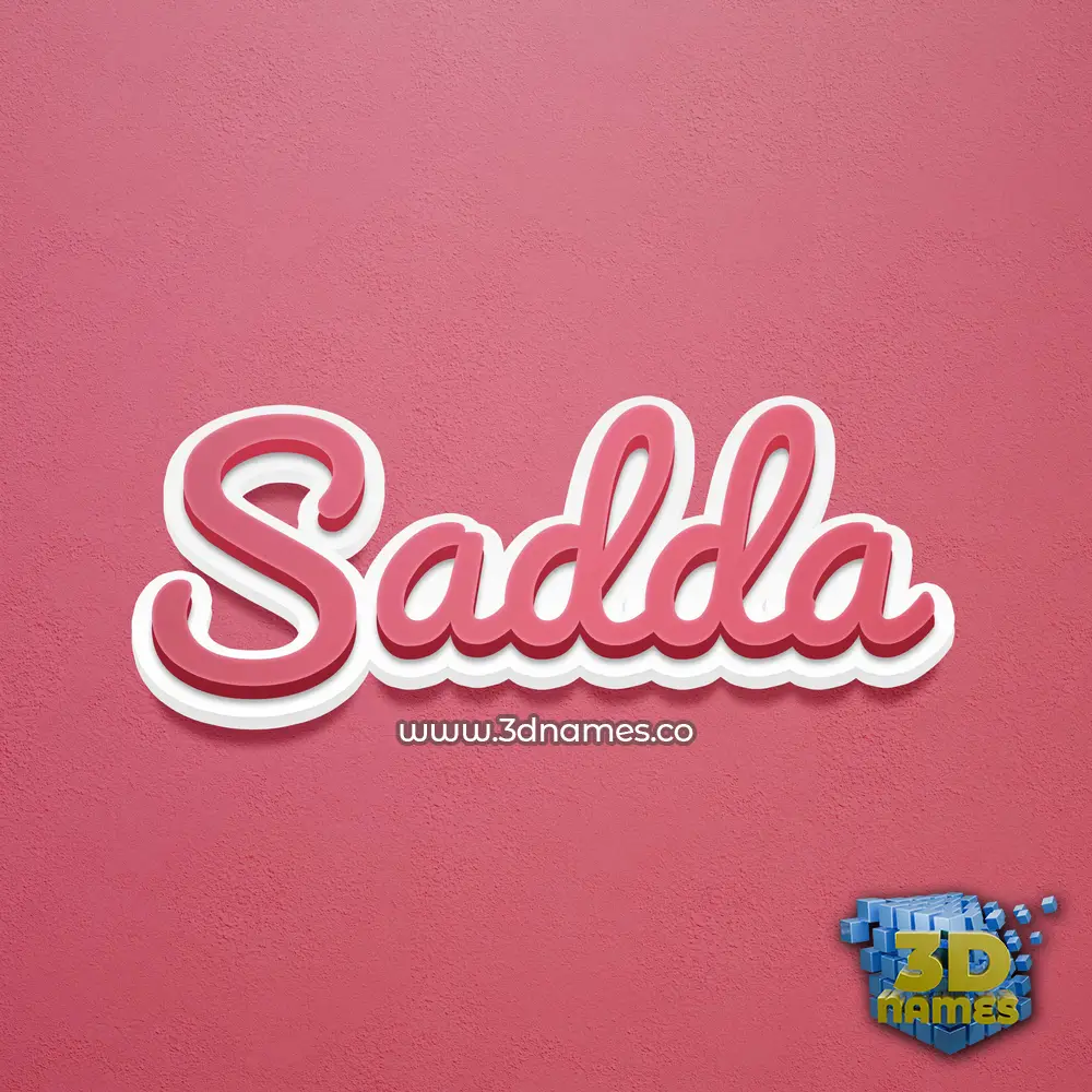 sadda in Red Scribble style - 3D name wallpaper