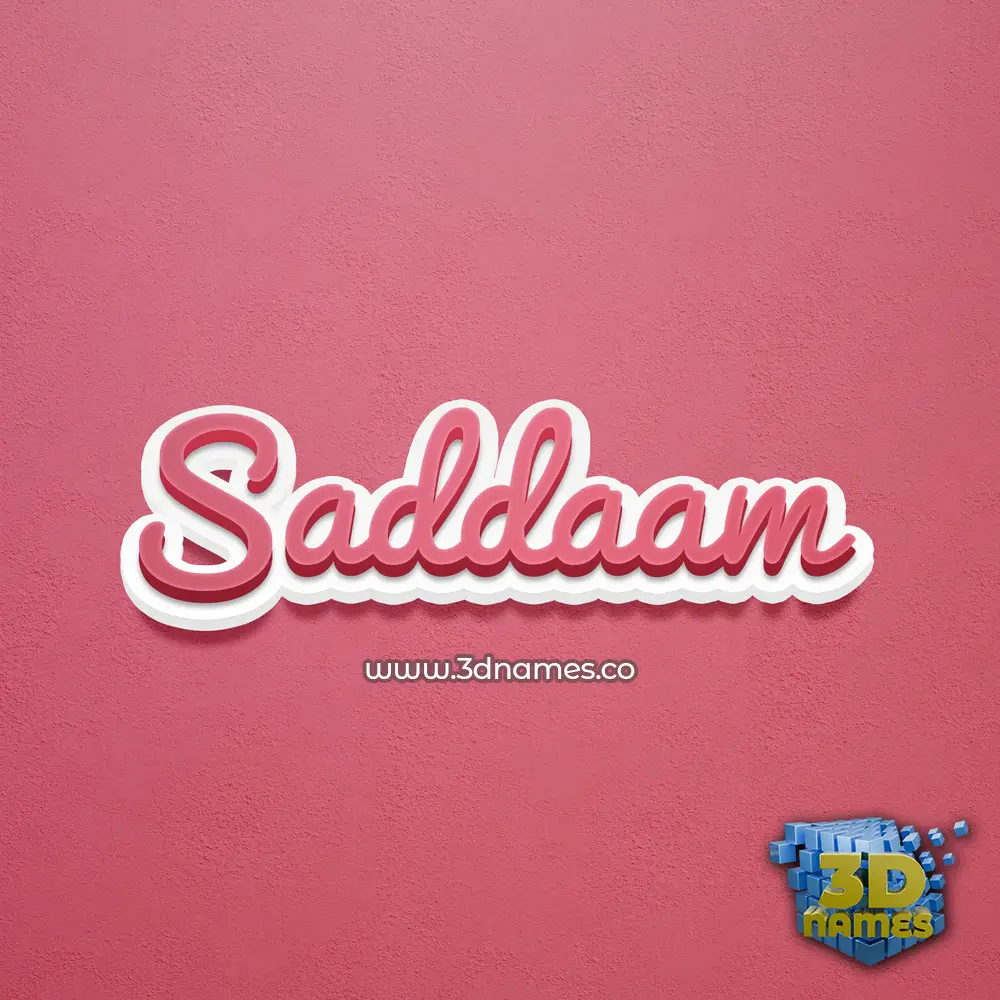 saddaam in Red Scribble style - 3D name wallpaper