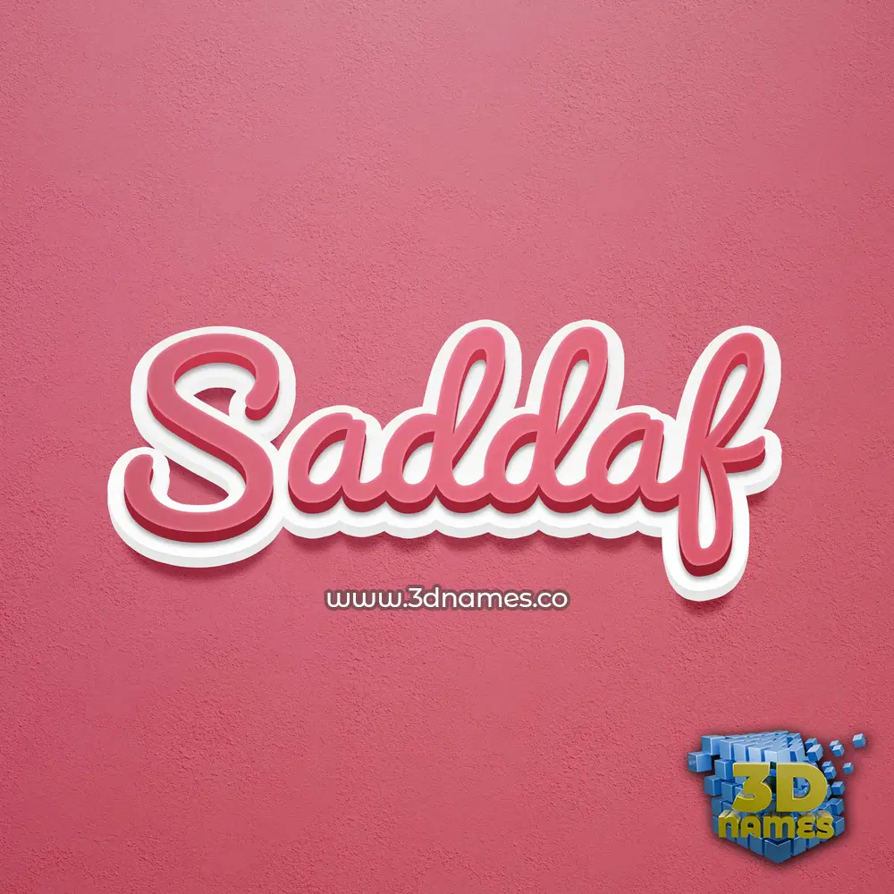 saddaf in Red Scribble style - 3D name wallpaper