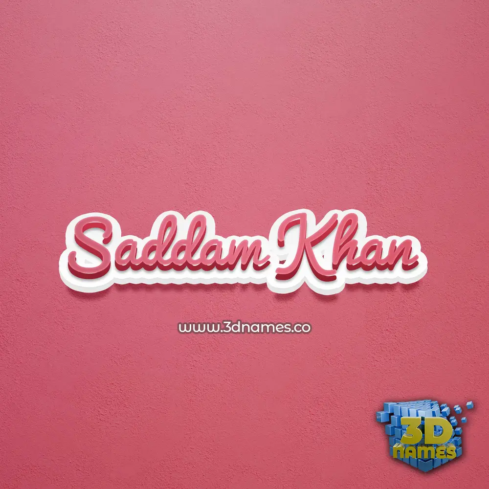 saddam khan in Red Scribble style - 3D name wallpaper