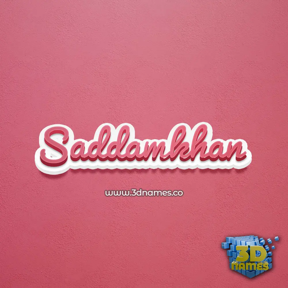 saddamkhan in Red Scribble style - 3D name wallpaper