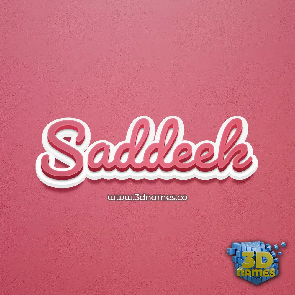 saddeek in Red Scribble style - 3D name wallpaper