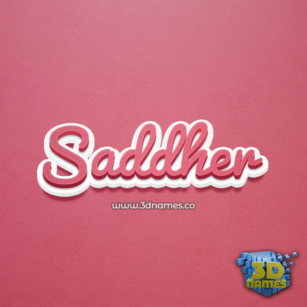 saddher in Red Scribble style - 3D name wallpaper