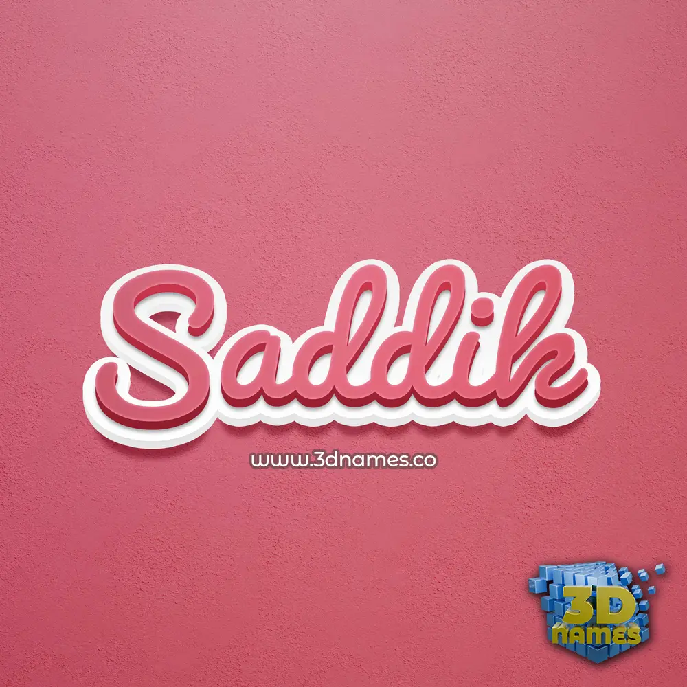 saddik in Red Scribble style - 3D name wallpaper