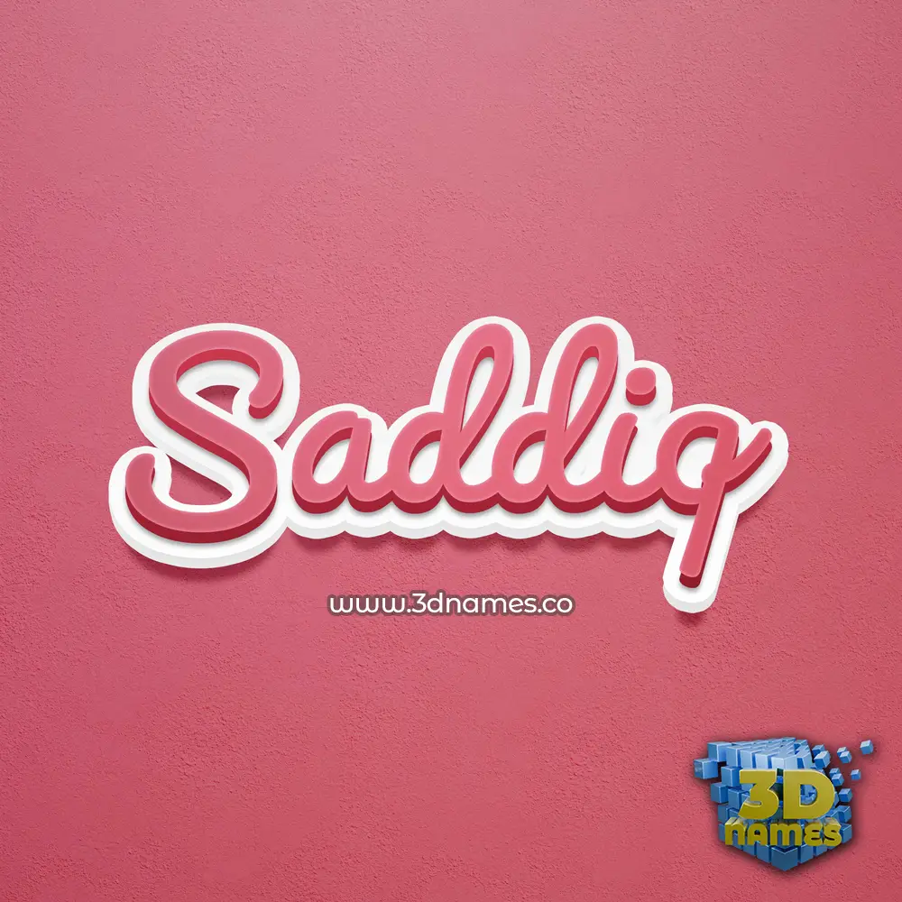 saddiq in Red Scribble style - 3D name wallpaper