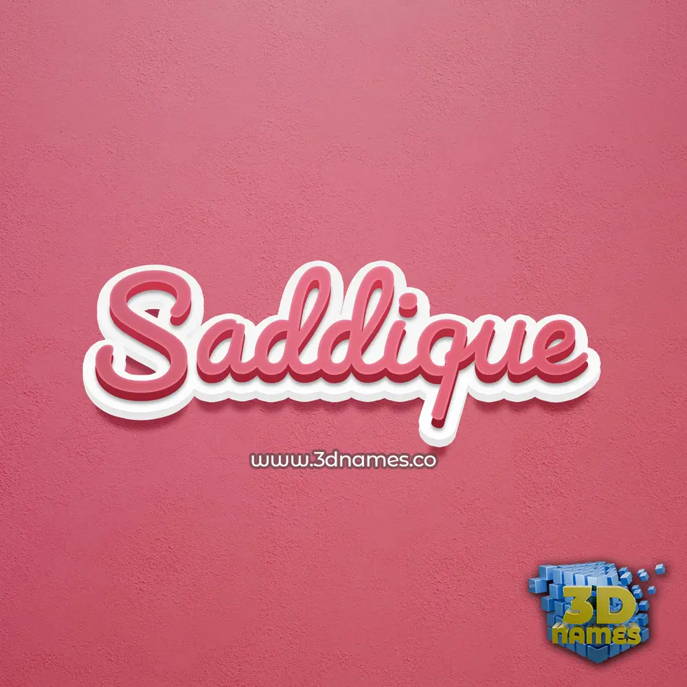 saddique in Red Scribble style - 3D name wallpaper