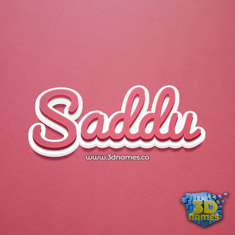 saddu in Red Scribble style - 3D name wallpaper